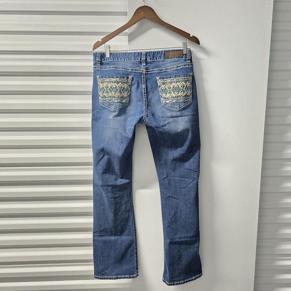 Rock & Roll Cowgirl Womens 31x32 Mid Rise Bootcut Embroidered Sequin Jeans